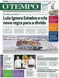 Capa do jornal O Tempo 27/03/2024