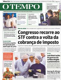 Capa do jornal O Tempo 27/04/2024