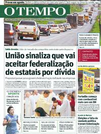 Capa do jornal O Tempo 29/03/2024