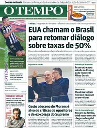 Capa do jornal Jornal O Tempo 01/08/2025