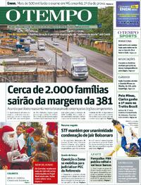Capa do jornal Jornal O Tempo 08/11/2025