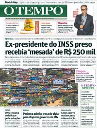 Capa do jornal Jornal O Tempo 14/11/2025
