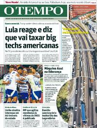 Capa do jornal Jornal O Tempo 18/07/2025