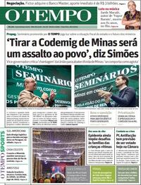 Capa do jornal Jornal O Tempo 18/11/2025