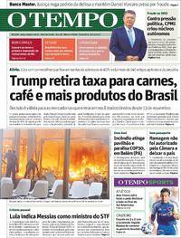 Capa do jornal Jornal O Tempo 21/11/2025