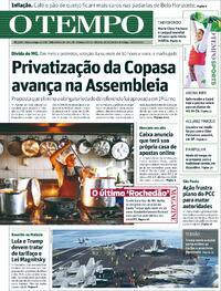 Capa do jornal Jornal O Tempo 25/10/2025