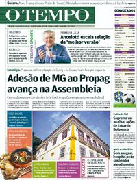 Capa do jornal Jornal O Tempo 27/05/2025