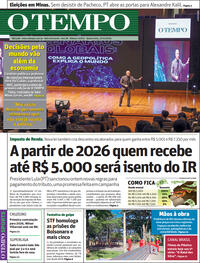 Capa do jornal Jornal O Tempo 27/11/2025