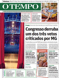 Capa do jornal Jornal O Tempo 28/11/2025