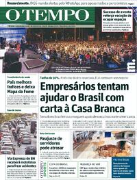 Capa do jornal Jornal O Tempo 29/07/2025