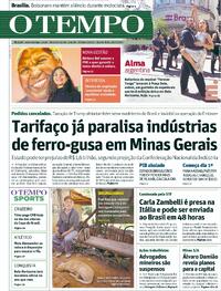 Capa do jornal Jornal O Tempo 30/07/2025