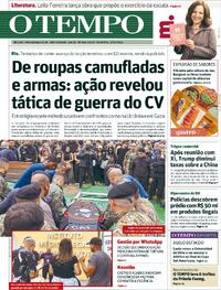 Capa do jornal Jornal O Tempo 31/10/2025