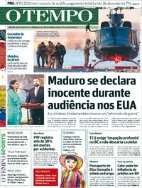 Capa do jornal Jornal O Tempo 06/01/2026