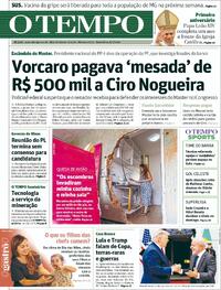 Capa do jornal Jornal O Tempo 08/05/2026