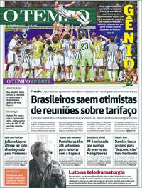 Capa Jornal O Tempo 08/07/2026