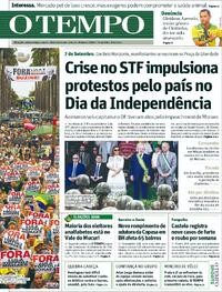 Capa do jornal Jornal O Tempo 08/09/2026