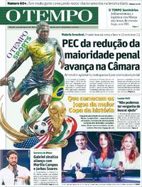 Capa do jornal Jornal O Tempo 11/06/2026