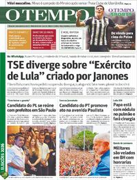 Capa Jornal O Tempo 12/10/2026