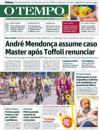 Capa do jornal Jornal O Tempo 13/02/2026