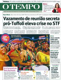 Capa do jornal Jornal O Tempo 14/02/2026