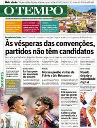 Capa Jornal O Tempo 14/07/2026