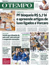 Capa do jornal Jornal O Tempo 15/01/2026