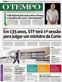 Capa Jornal O Tempo 15/09/2026
