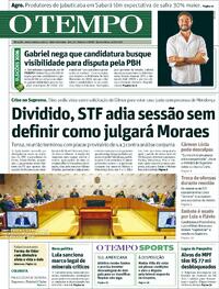 Capa Jornal O Tempo 16/09/2026
