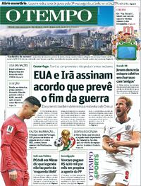 Capa Jornal O Tempo 18/06/2026
