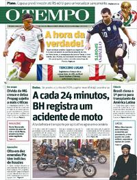 Capa do jornal Jornal O Tempo 18/07/2026