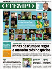Capa do jornal Jornal O Tempo 19/05/2026
