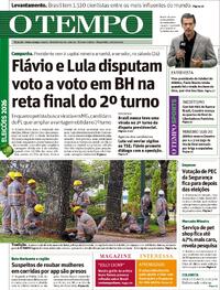 Capa Jornal O Tempo 20/10/2026