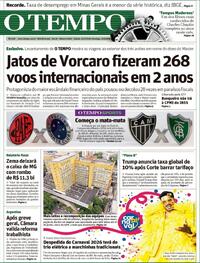 Capa do jornal Jornal O Tempo 21/02/2026