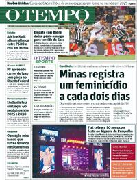 Capa do jornal Jornal O Tempo 22/07/2026