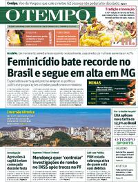 Capa do jornal Jornal O Tempo 24/07/2026