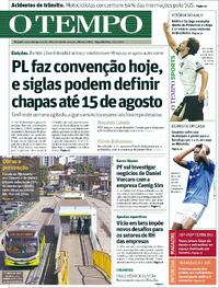 Capa Jornal O Tempo 27/07/2026