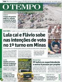 Capa Jornal O Tempo 27/08/2026