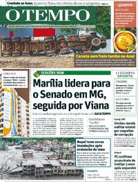 Capa Jornal O Tempo 28/08/2026