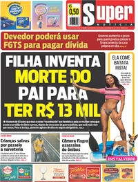 Capa do jornal Super Notícia 15/12/2017