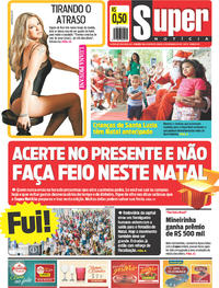 Capa do jornal Super Notícia 23/12/2017