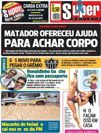 Capa do jornal Super Notícia 03/11/2018