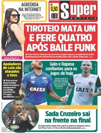 Capa do jornal Super Notícia 29/04/2018