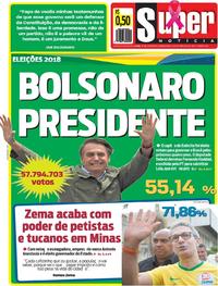 Capa do jornal Super Notícia 29/10/2018