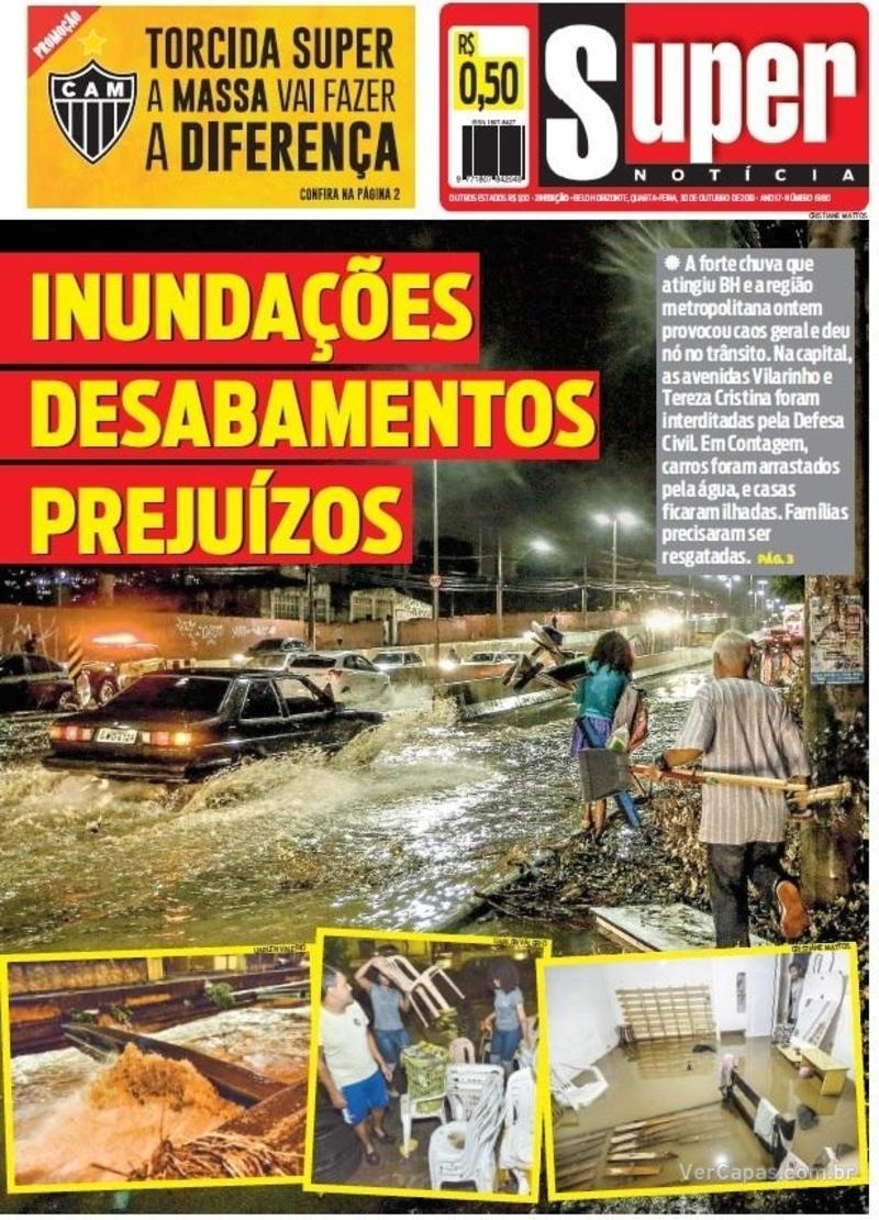 Capa do jornal Super Notícia 30/10/2019