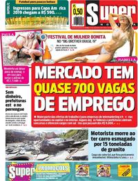 Capa do jornal Super Notícia 11/01/2019