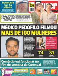 Capa do jornal Super Notícia 22/02/2019
