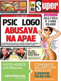 Capa do jornal Super Notícia 21/06/2019