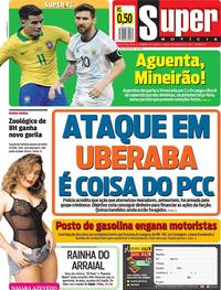 Capa do jornal Super Notícia 29/06/2019