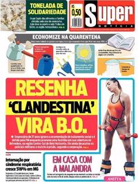 Capa do jornal Super Notícia 04/05/2020