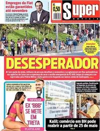 Capa do jornal Super Notícia 05/05/2020